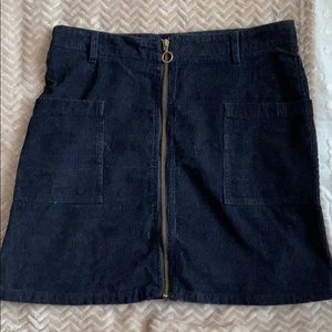 Black Corduroy Mini Skirt